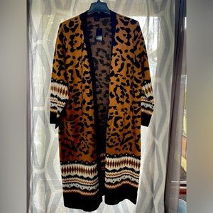 NWT Torrid Size 2 Vegan Cashmere Leopard Sweater Duster
